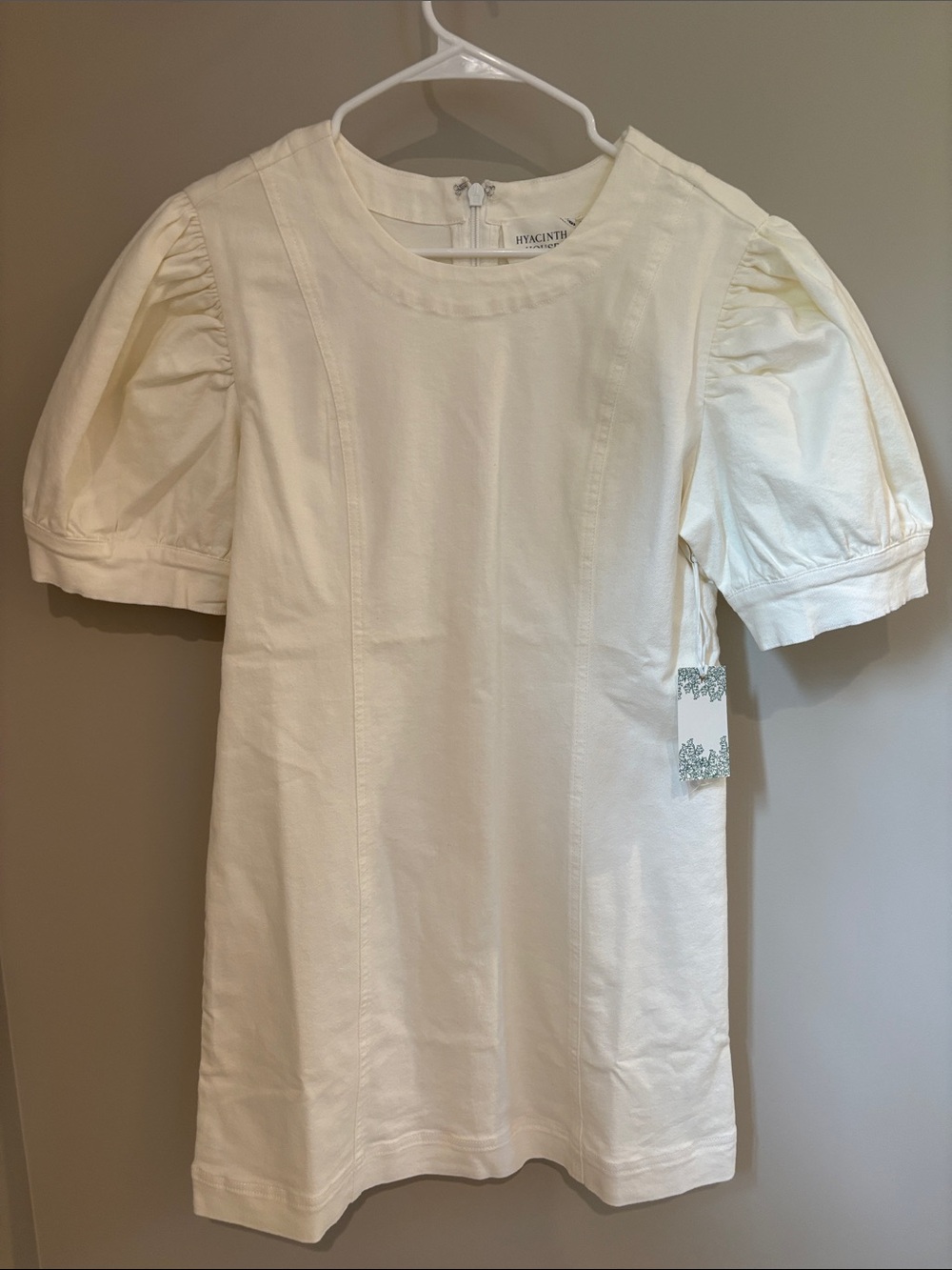 Hyacinth House White Stretch Denim Juniper Mini Dress NWT size L